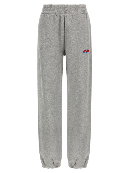 Joggers by Off-White for women in cotton gray & white features a refined silhouette with a refined , defined by a and a refined long for a refined finish.
