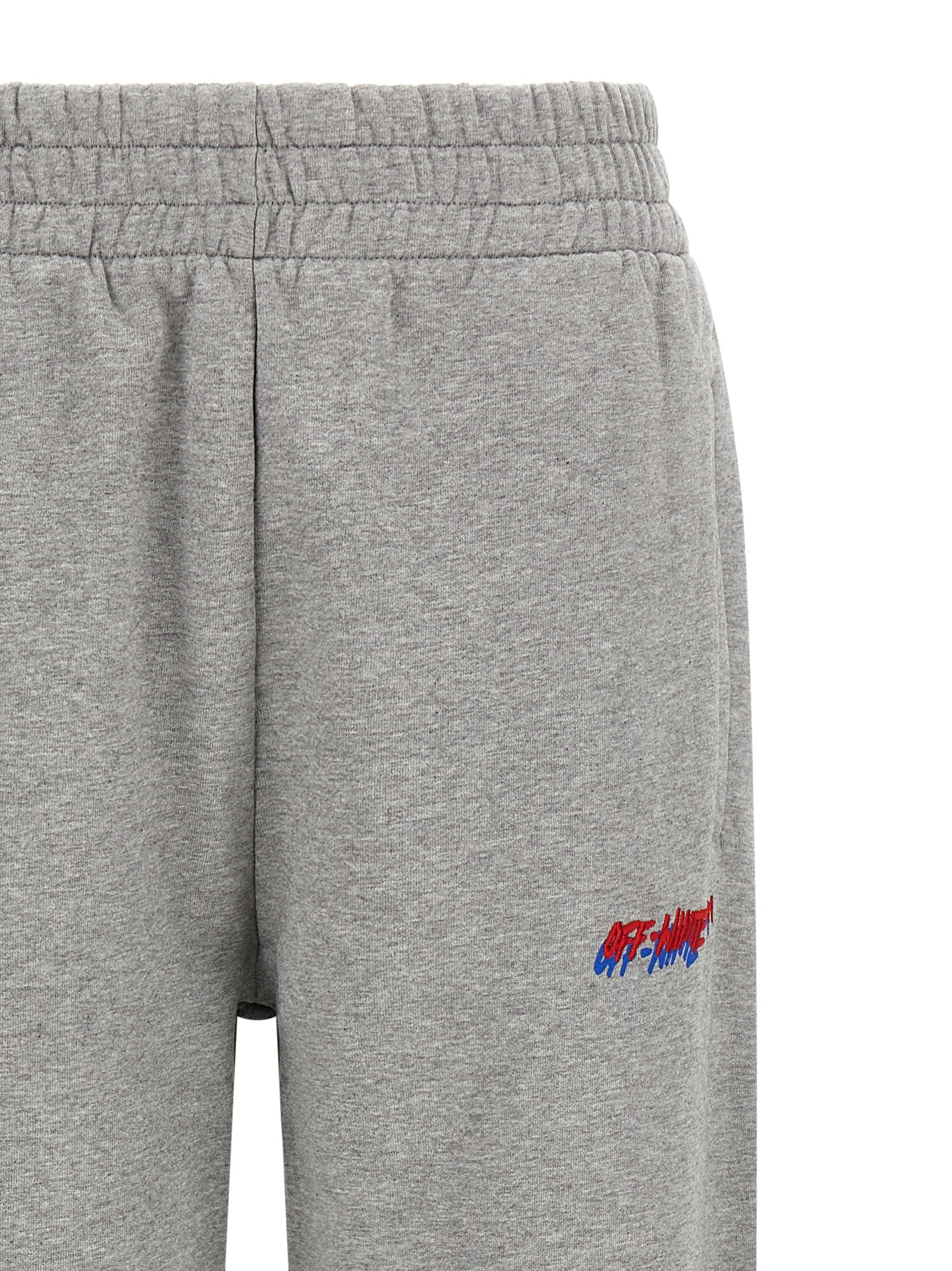 Joggers by Off-White for women in cotton gray & white presents a refined pantology silhouette, artfully defined by a refined pantology , long, and a sophisticated .