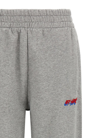 Joggers by Off-White for women in cotton gray & white presents a refined pantology silhouette, artfully defined by a refined pantology , long, and a sophisticated .