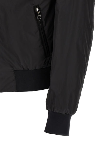Bomber Jacket by Dolce & Gabbana for men in polyamide black features an contemporary silhouette, showcasing a sophisticated and contemporary pockets for a truly refined look.