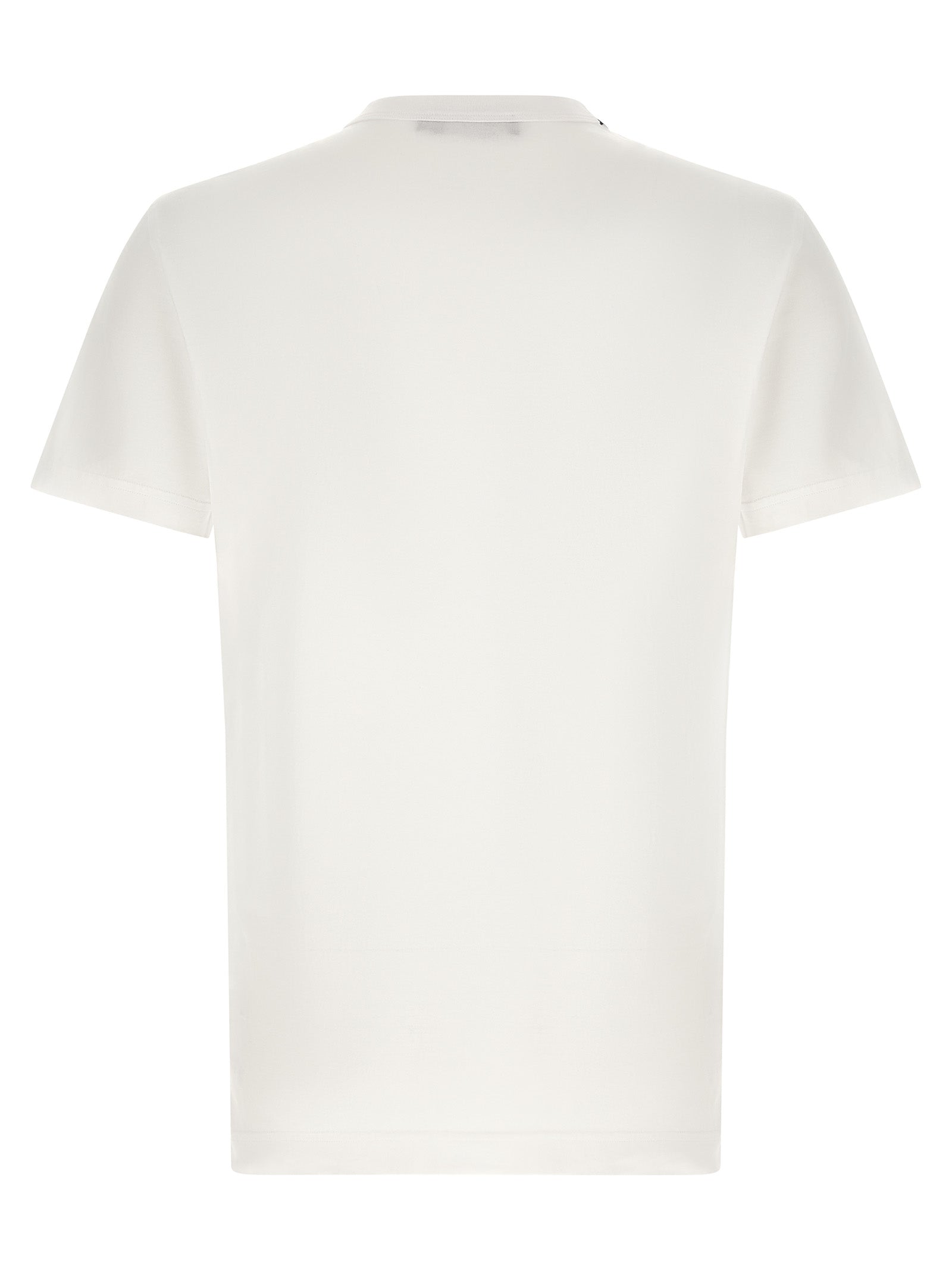 T-Shirt by Dolce & Gabbana for men in cotton white showcases a dramatic silhouette, elegantly detailed with a dramatic crew neckline and for a truly dramatic finish.