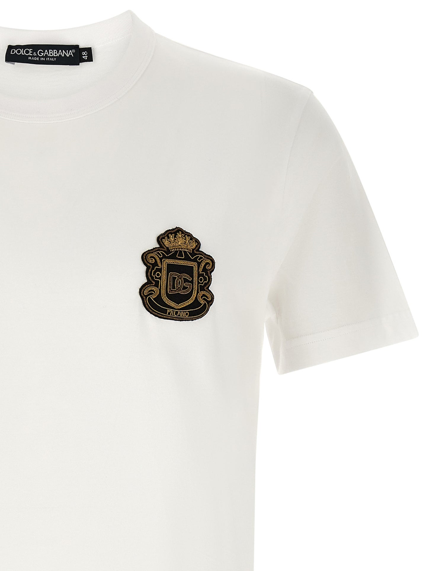 T-Shirt by Dolce & Gabbana for men in cotton white features a plush silhouette, showcasing a sophisticated and for a truly plush finish.