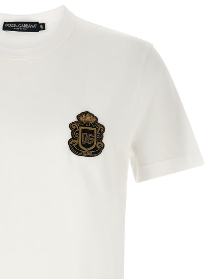 T-Shirt by Dolce & Gabbana for men in cotton white features a plush silhouette, showcasing a sophisticated and for a truly plush finish.