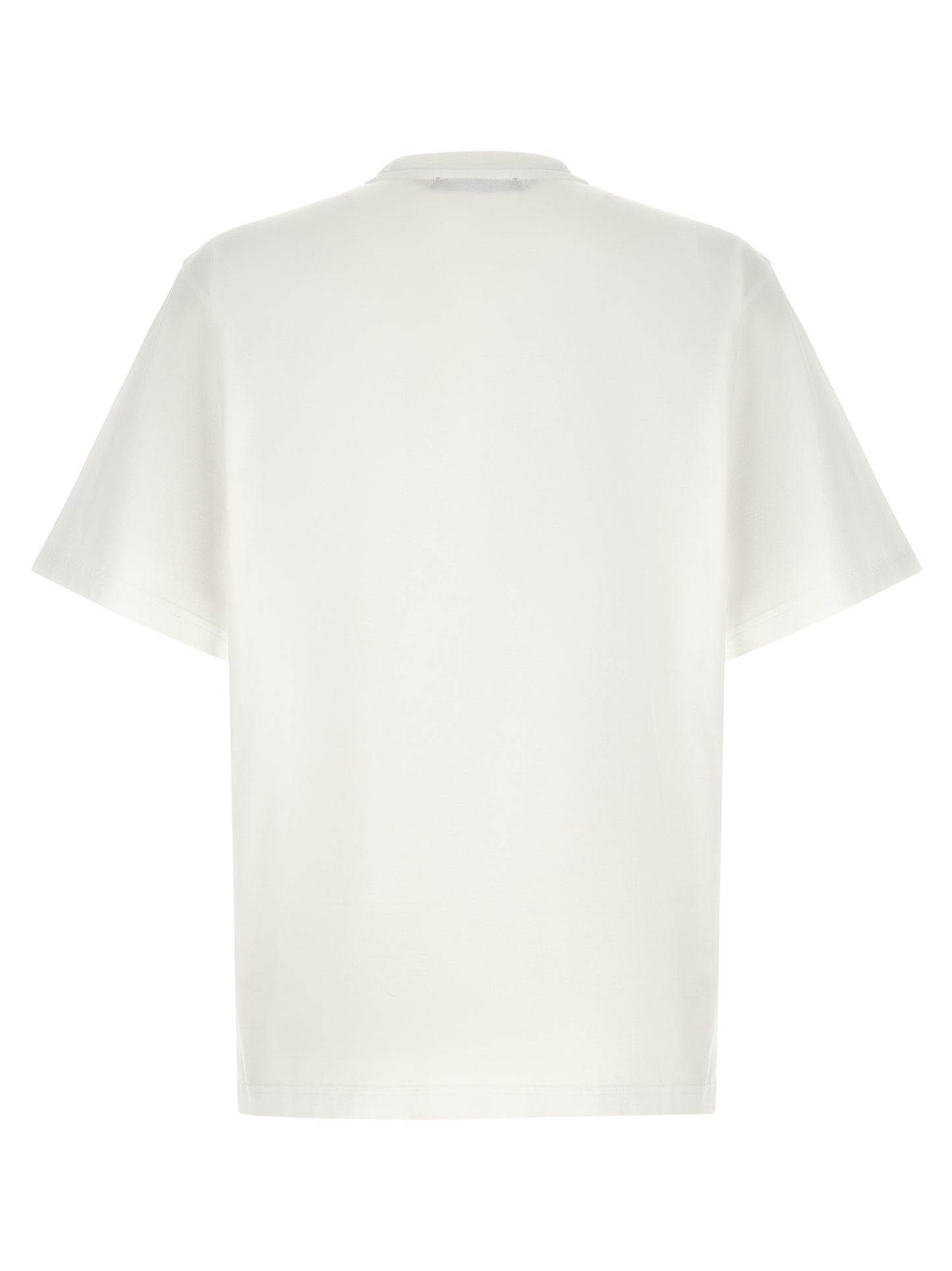 T-Shirt by Dolce & Gabbana for men in cotton white & signature showcases a dramatic silhouette, elegantly detailed with a dramatic crew neckline and for a truly dramatic finish.