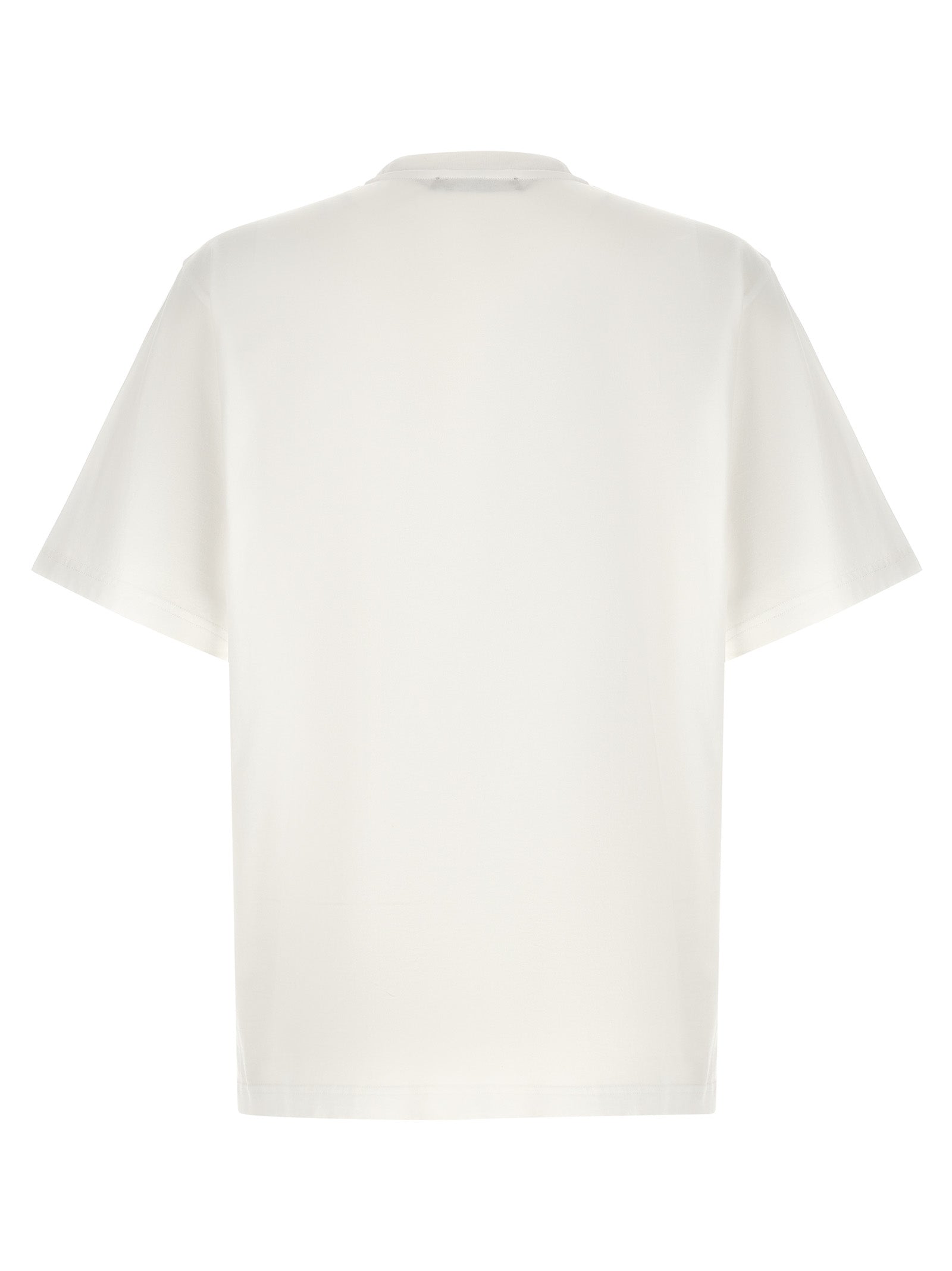 T-Shirt by Dolce & Gabbana for men in cotton white & signature showcases a dramatic silhouette, elegantly detailed with a dramatic crew neckline and for a truly dramatic finish.