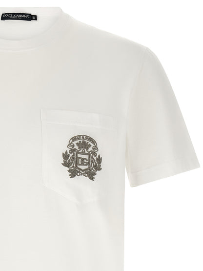 T-Shirt by Dolce & Gabbana for men in cotton white features a plush silhouette, showcasing a sophisticated crew neckline and for a truly plush finish.