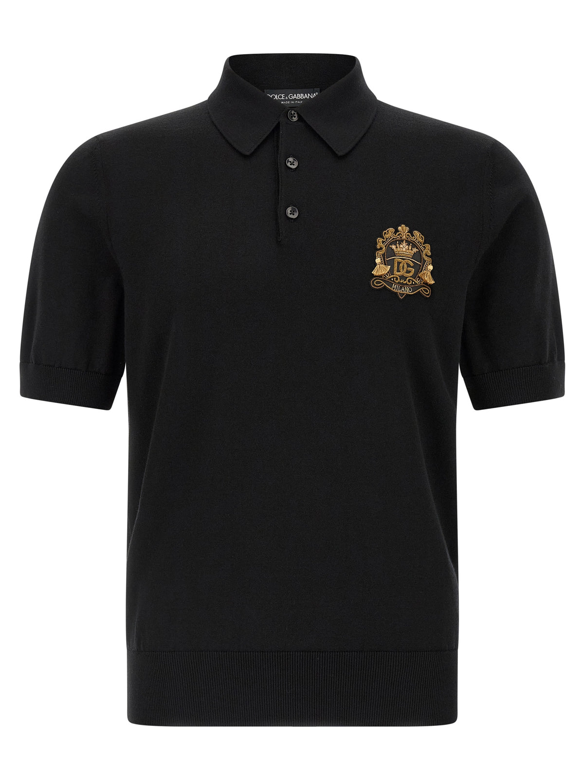 Dolce & Gabbana Men's Virgin Wool Polo Shirt - Black