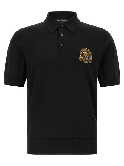 Dolce & Gabbana Men's Virgin Wool Polo Shirt - Black