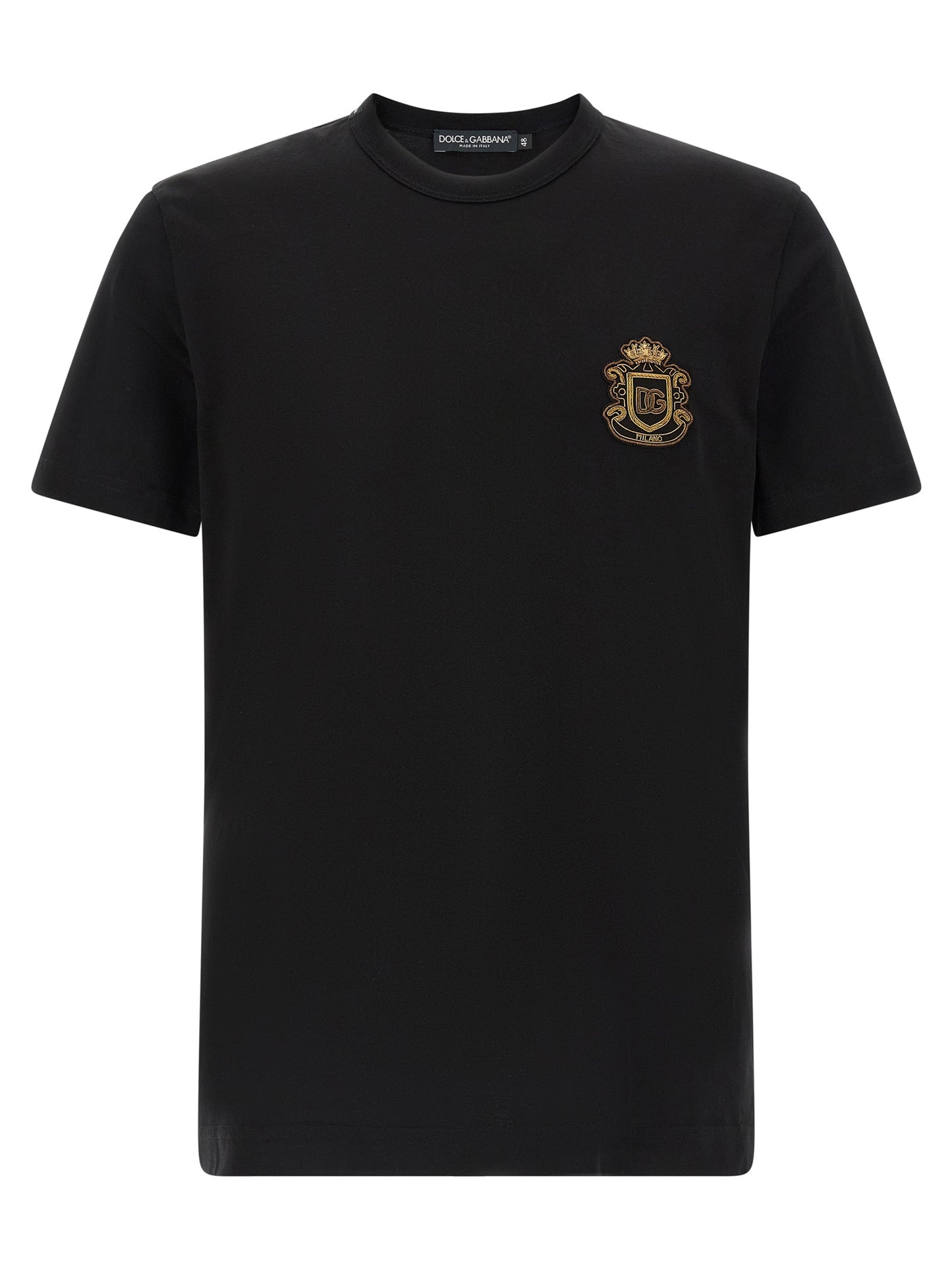 Dolce & Gabbana Men's Short-Sleeve Crew Neck Cotton T-Shirt - Black