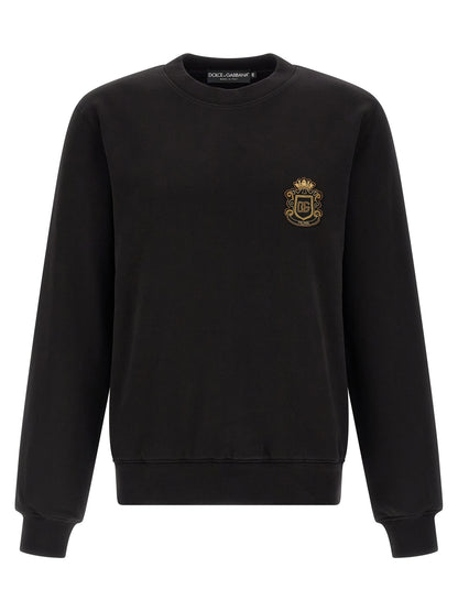 Sweatshirt by Dolce & Gabbana for men in cotton black features an magnificent silhouette, showcasing a sophisticated crew neckline and long-sleeve detail for a truly magnificent finish.