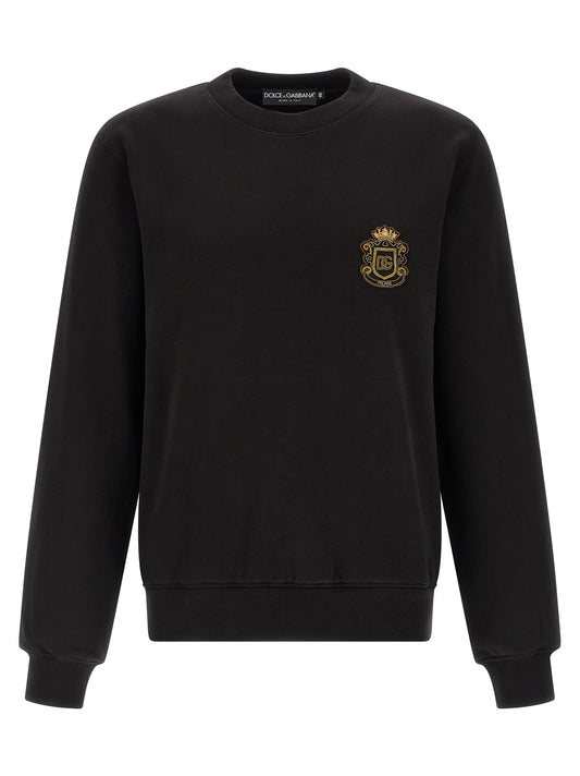 Sweatshirt by Dolce & Gabbana for men in cotton black features an magnificent silhouette, showcasing a sophisticated crew neckline and long-sleeve detail for a truly magnificent finish.