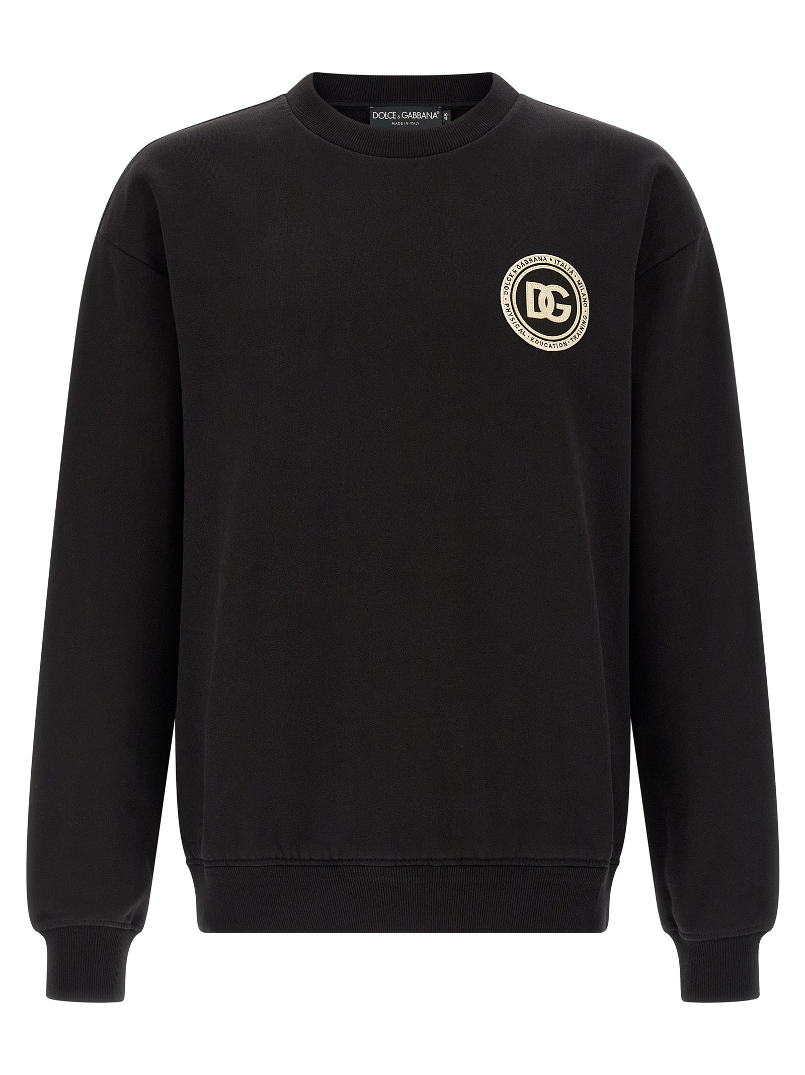 Sweatshirt by Dolce & Gabbana for men in cotton black features an magnificent silhouette, showcasing a sophisticated crew neckline and long-sleeve detail for a truly magnificent finish.