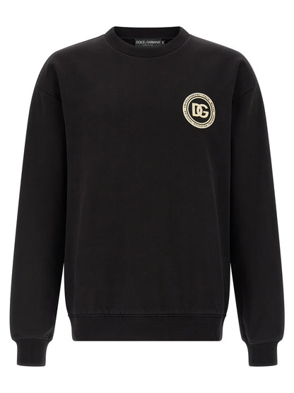 Sweatshirt by Dolce & Gabbana for men in cotton black features an magnificent silhouette, showcasing a sophisticated crew neckline and long-sleeve detail for a truly magnificent finish.