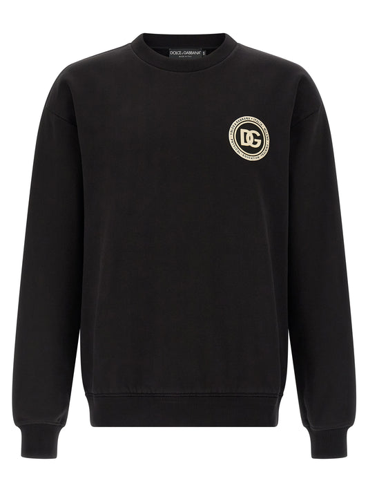 Sweatshirt by Dolce & Gabbana for men in cotton black features an magnificent silhouette, showcasing a sophisticated crew neckline and long-sleeve detail for a truly magnificent finish.