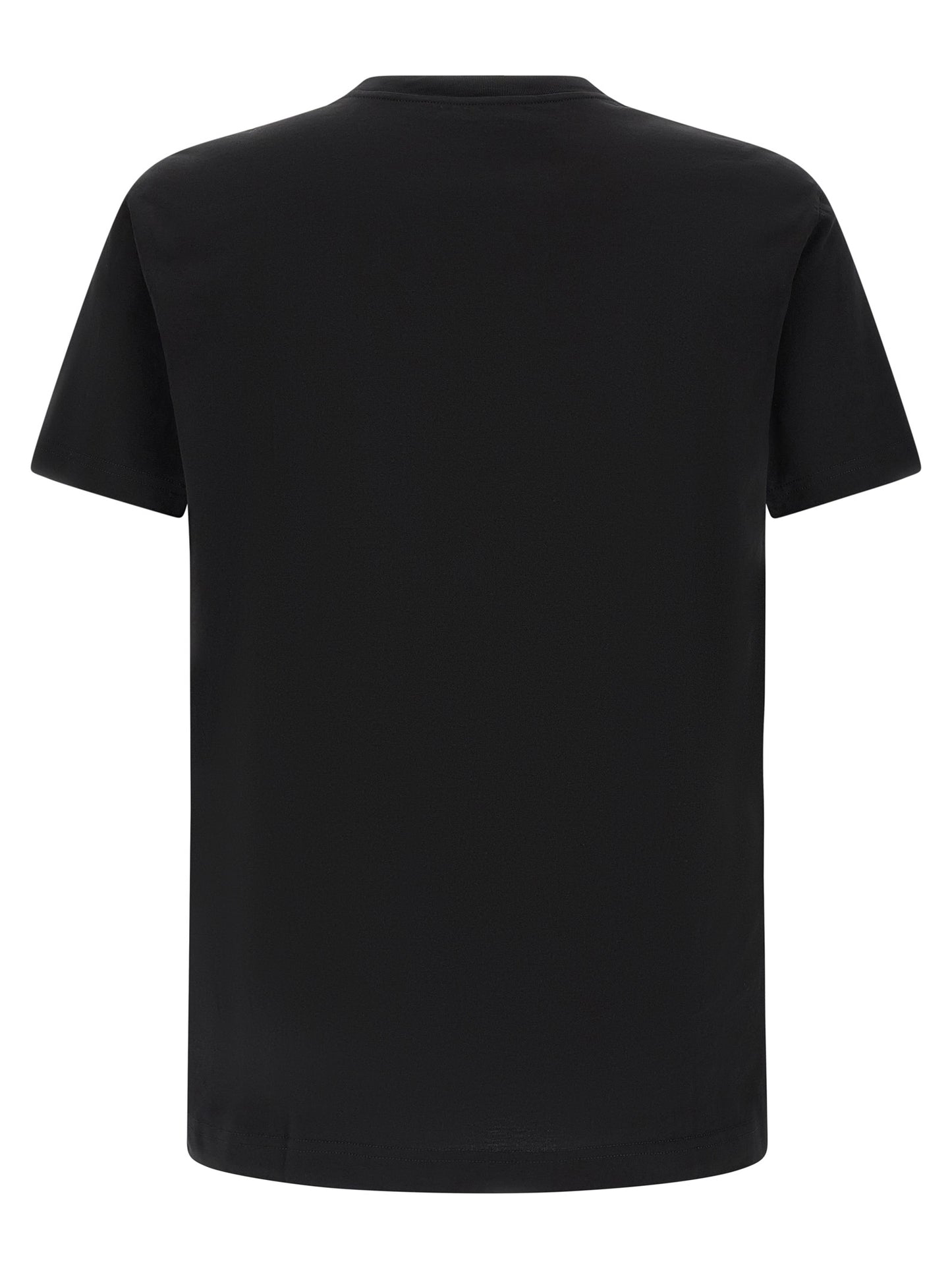 T-Shirt by Dolce & Gabbana for men in cotton black showcases a dramatic silhouette, elegantly detailed with a dramatic crew neckline and for a truly dramatic finish.