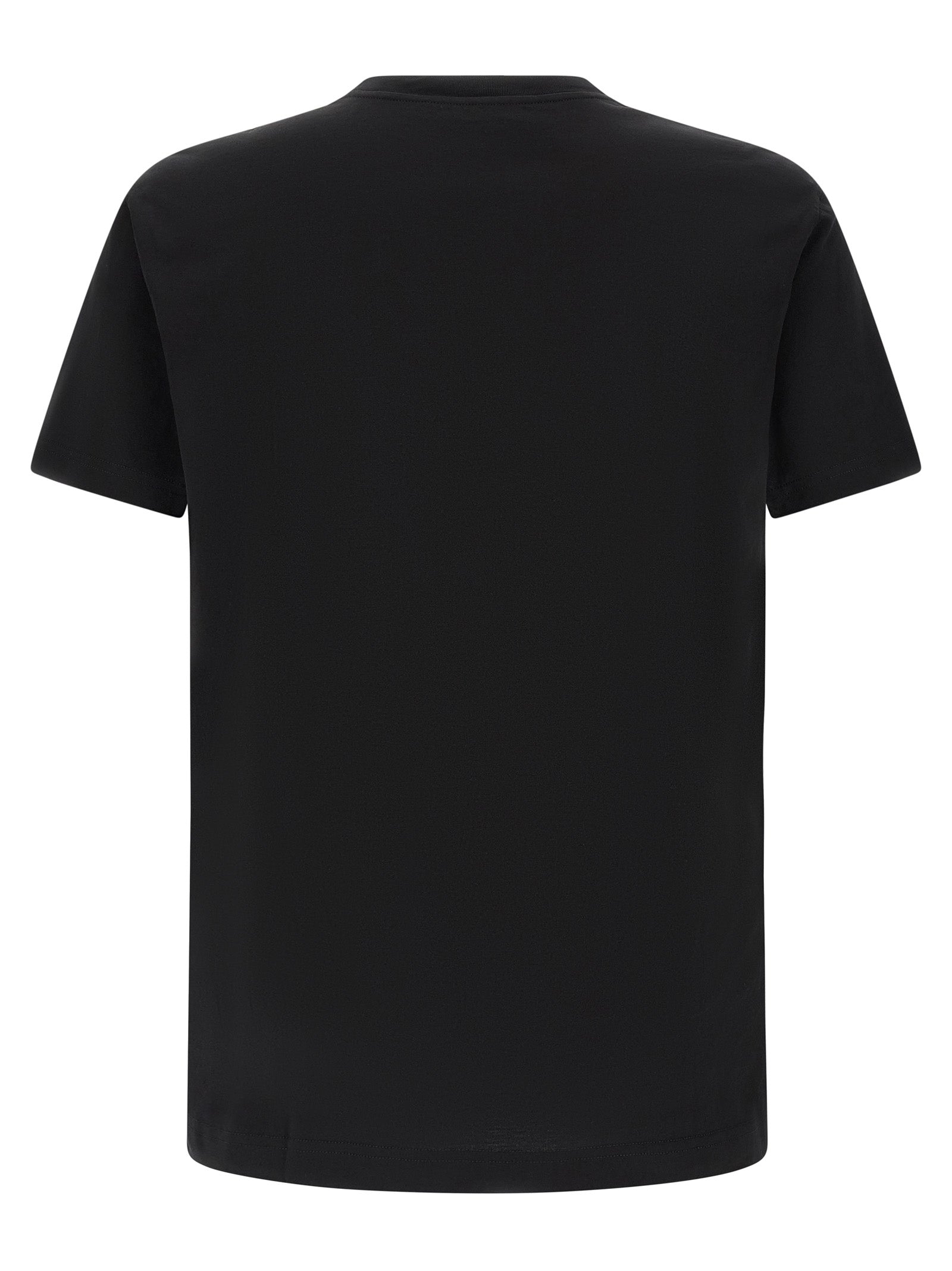 T-Shirt by Dolce & Gabbana for men in cotton black showcases a dramatic silhouette, elegantly detailed with a dramatic crew neckline and for a truly dramatic finish.