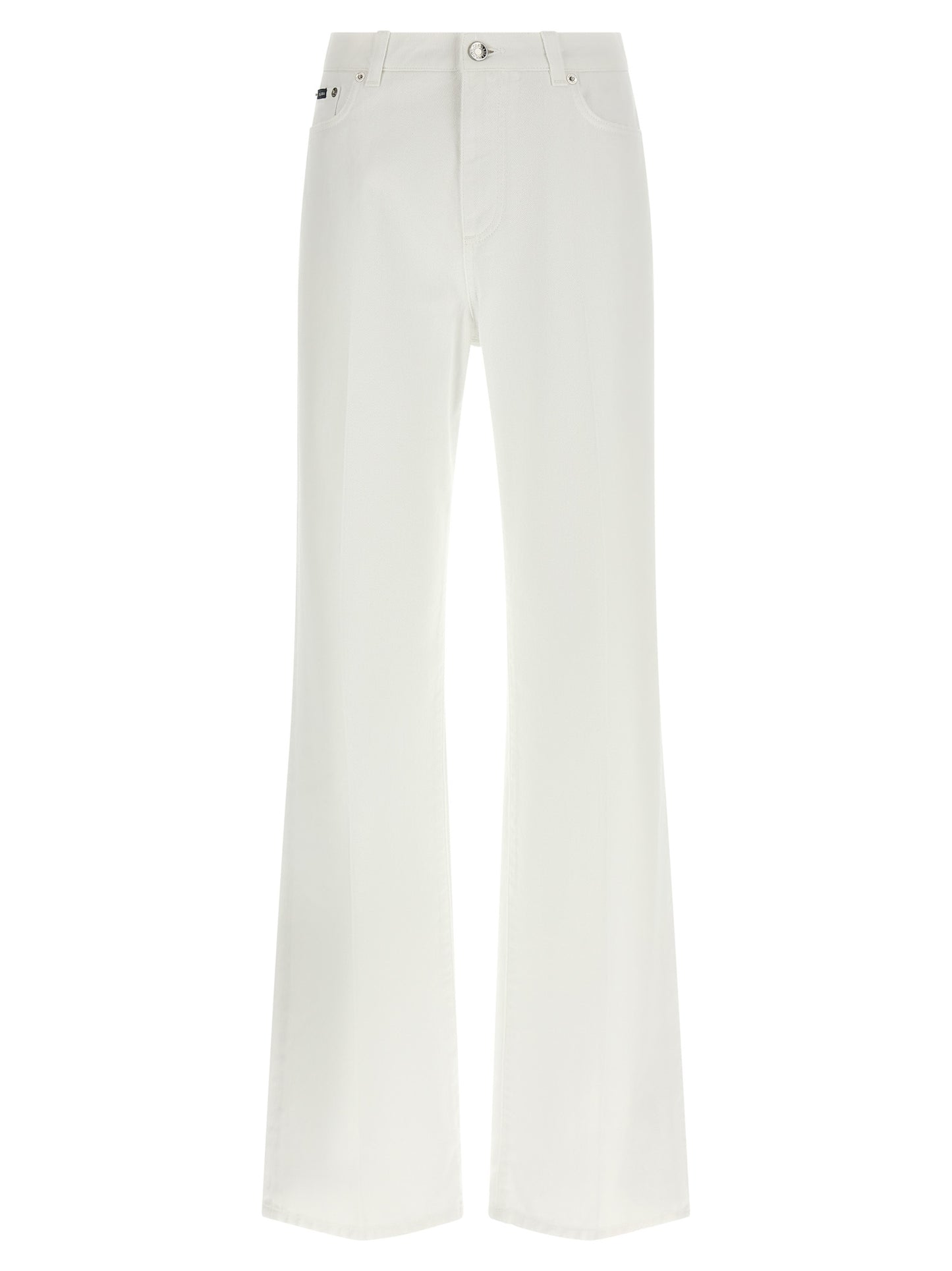 Jeans by Dolce & Gabbana for women in denim cotton white features an sartorial flared, regular-fit & wide and long with a cut for a sartorial finish.