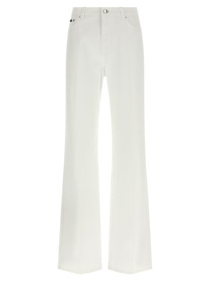 Jeans by Dolce & Gabbana for women in denim cotton white features an sartorial flared, regular-fit & wide and long with a cut for a sartorial finish.