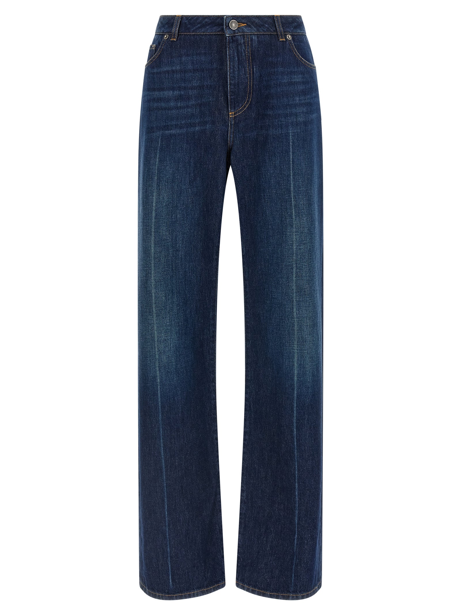 Jeans by Dolce & Gabbana for women in cotton denim blue presents a refined pantology silhouette, artfully defined by a refined pantology straight-leg, long, and a sophisticated low rise.