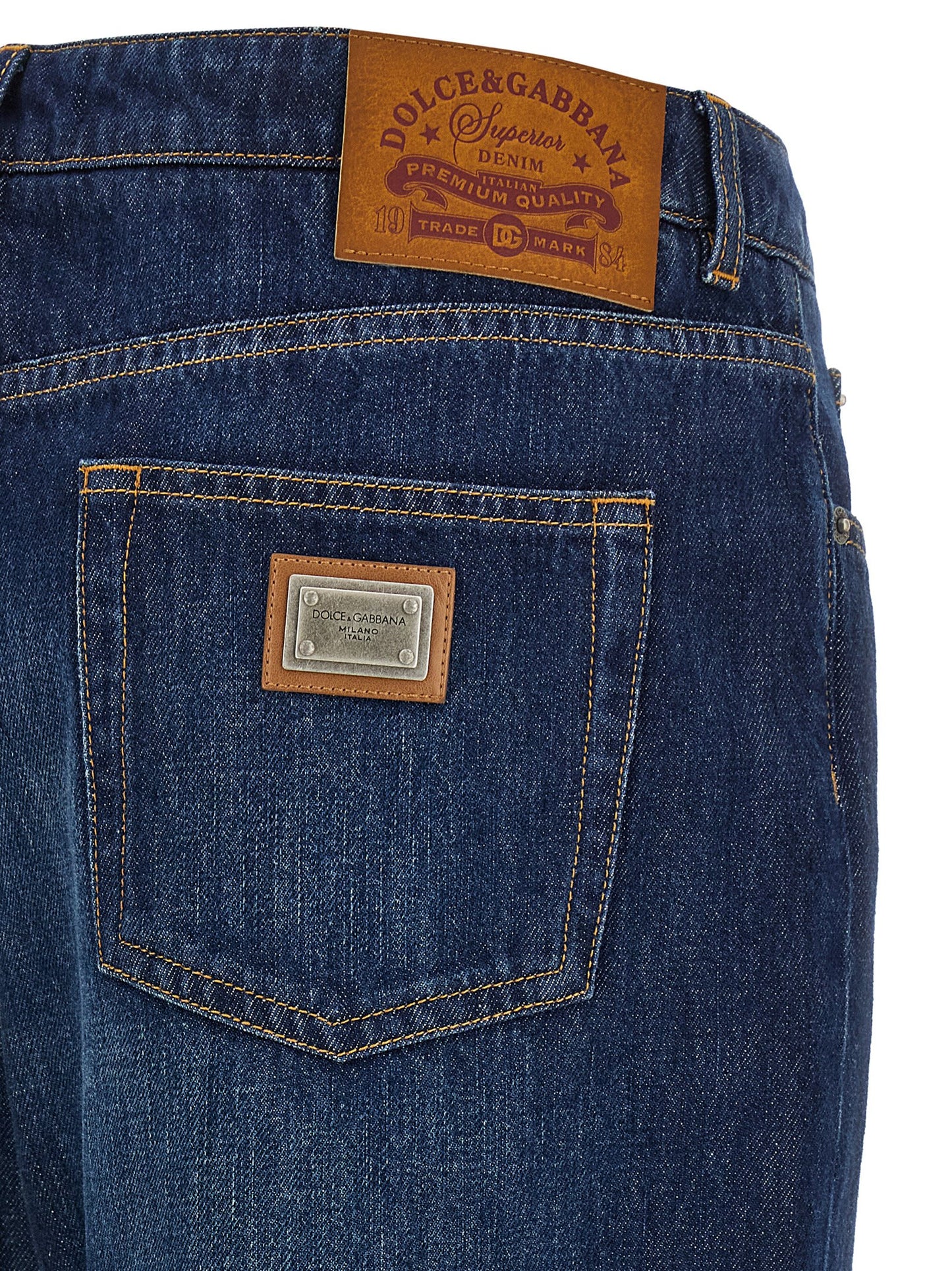Jeans by Dolce & Gabbana for women in cotton denim blue features an sartorial straight-leg and long with a low rise cut for a sartorial finish.