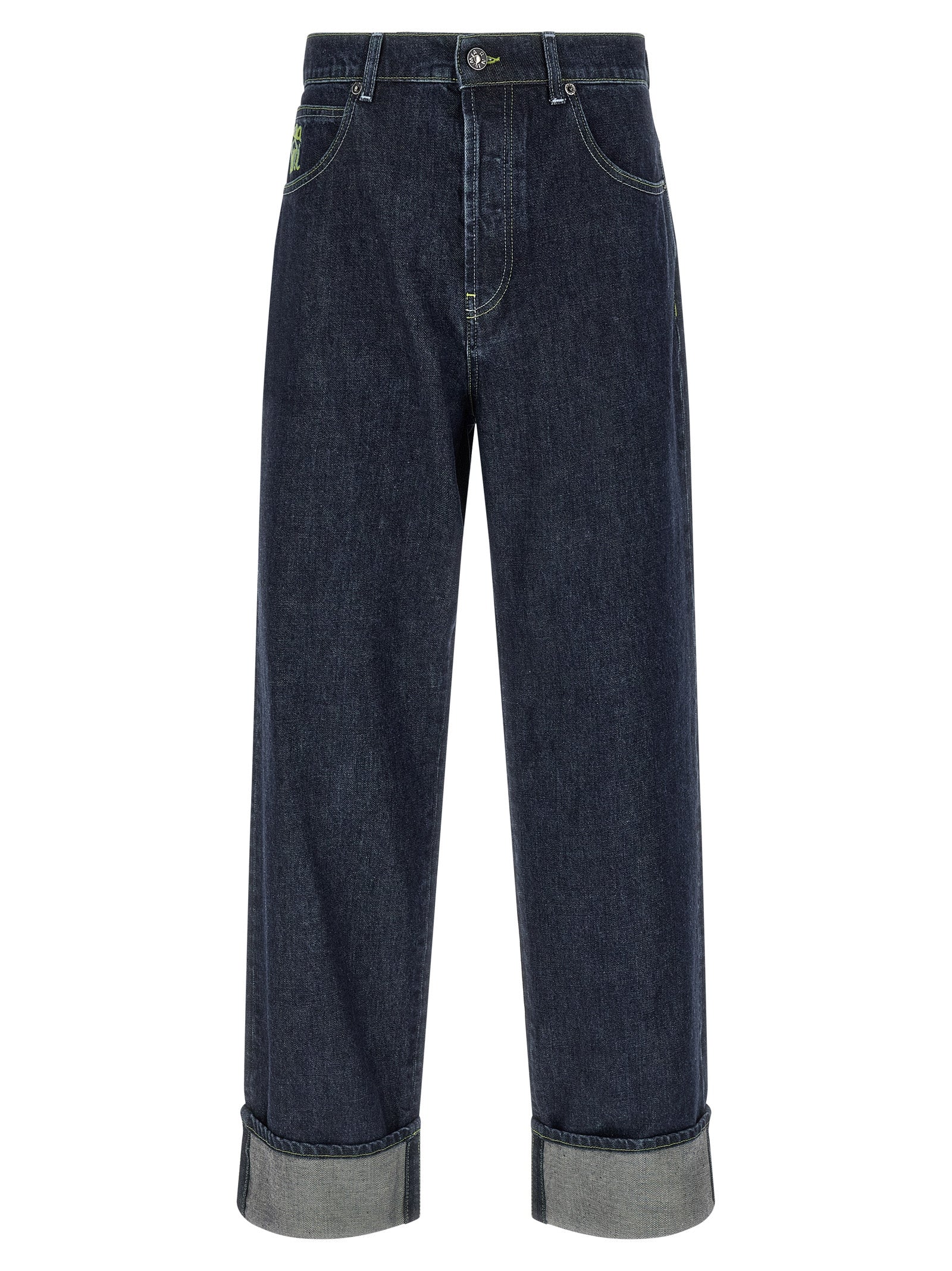 Jeans by Marni for men in denim cotton blue features an refined tailoring silhouette, showcasing a premium straight-leg & wide with a and long cut for a refined tailoring look.
