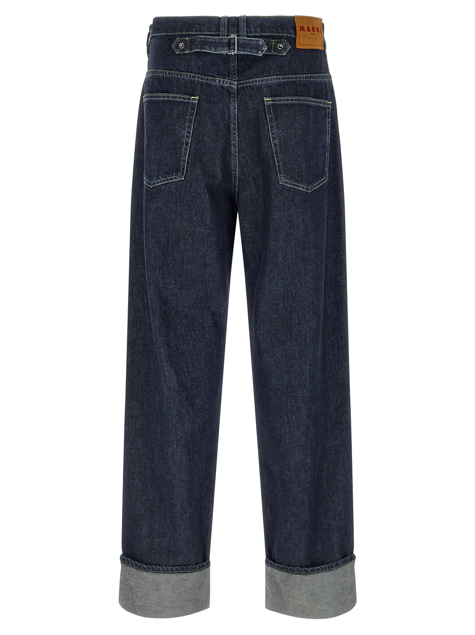 Jeans by Marni for men in denim cotton blue features a refined silhouette with a refined straight-leg & wide, defined by a and a refined long for a refined finish.