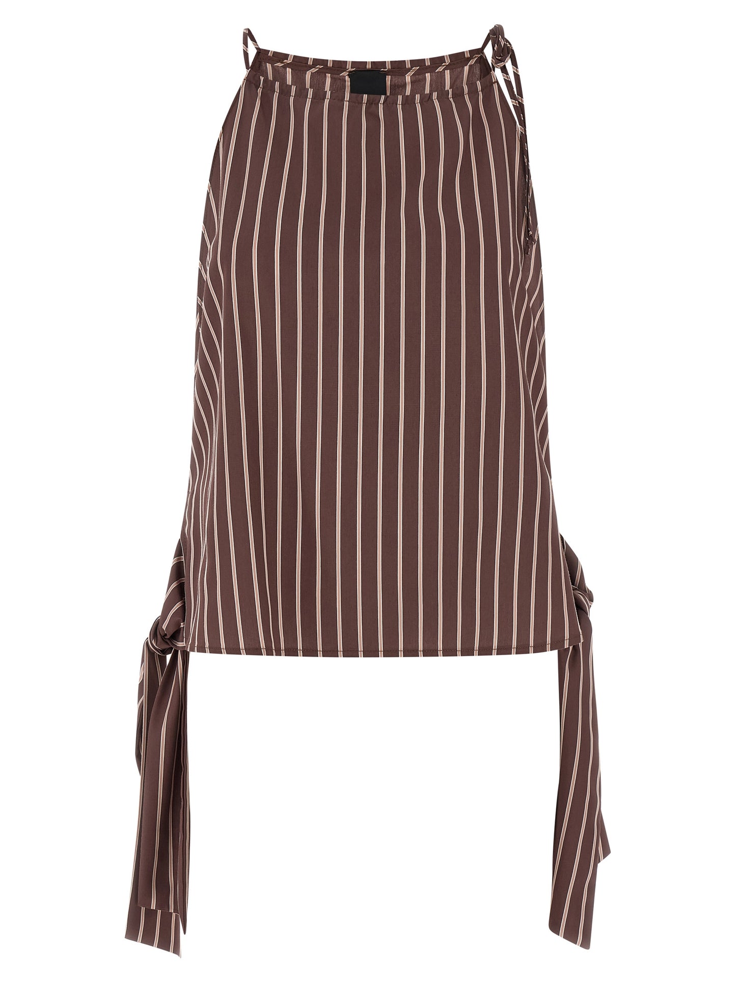 T-Shirt by PINKO for women in polyamide viscose brown & striped features an edgy silhouette, meticulously detailed with a sophisticated sleeveless and for a truly edgy finish.