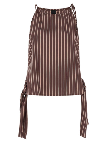 T-Shirt by PINKO for women in polyamide viscose brown & striped features an edgy silhouette, meticulously detailed with a sophisticated sleeveless and for a truly edgy finish.