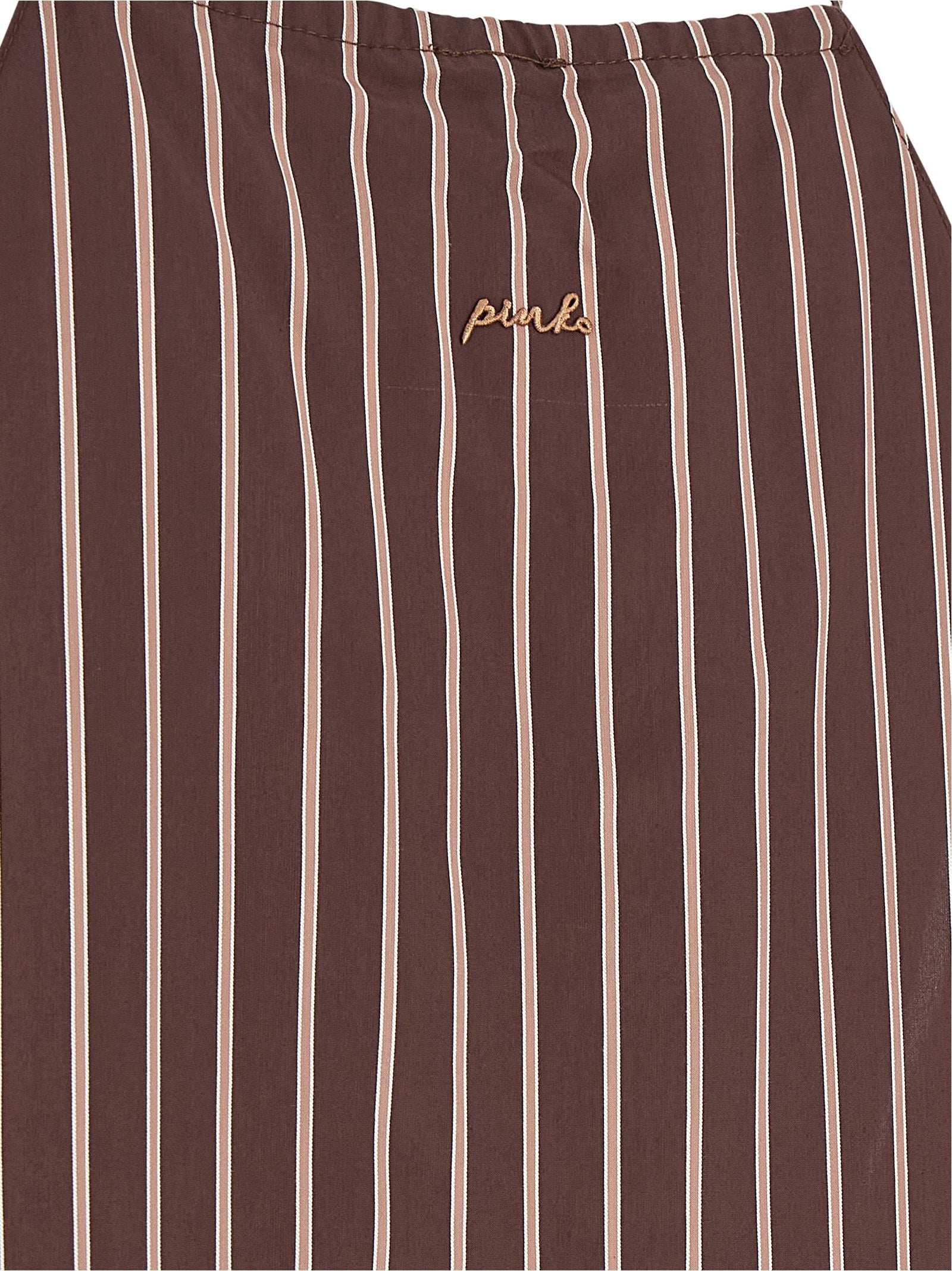 T-Shirt by PINKO for women in polyamide viscose brown & striped features an on trend silhouette, perfectly showcasing a on trend and for an elevated aesthetic.