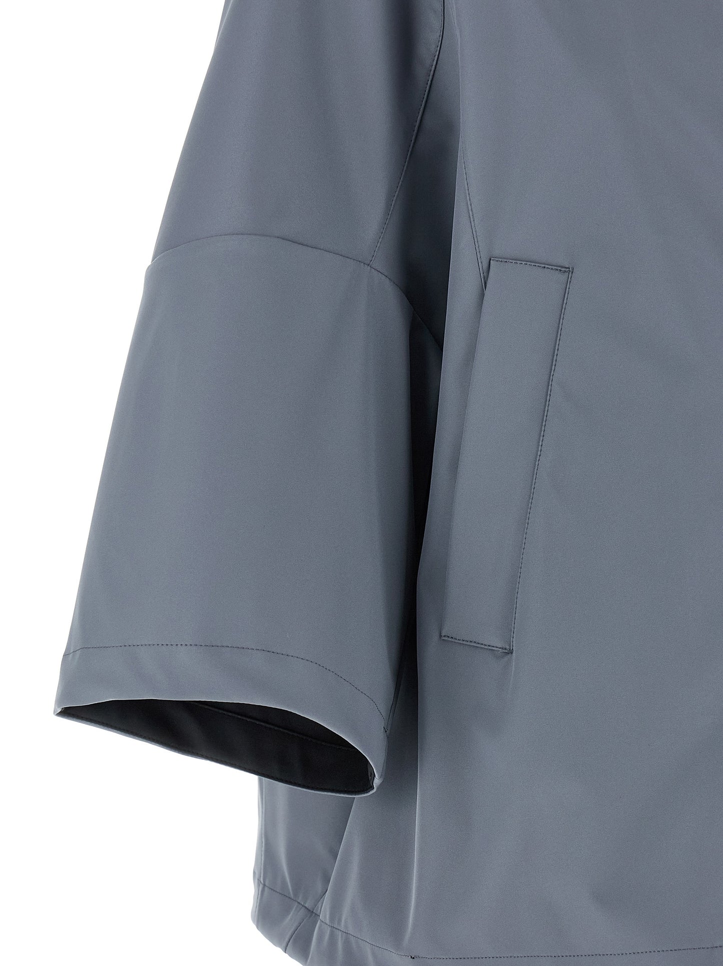 Hooded Windbreaker Jacket by MooRER for women in polyester & polyurethane blue showcases a urban chic silhouette, detailed with a urban chic and functional pockets, hooded & windproof for a polished finish.