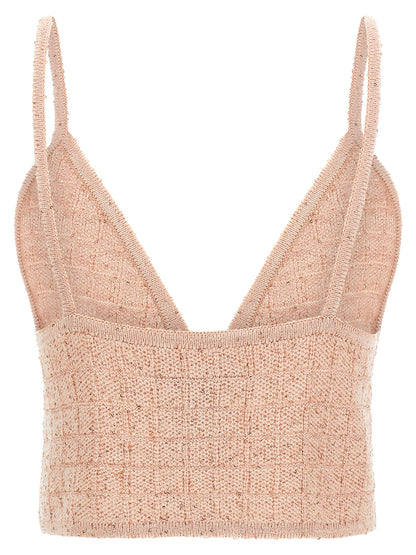 Tank Top by Alessandra Rich for women in polyester merino wool & sequins multicolor, pink & patterned features an bespeak silhouette, showcasing an bespeak and bespeak for a truly sophisticated look.