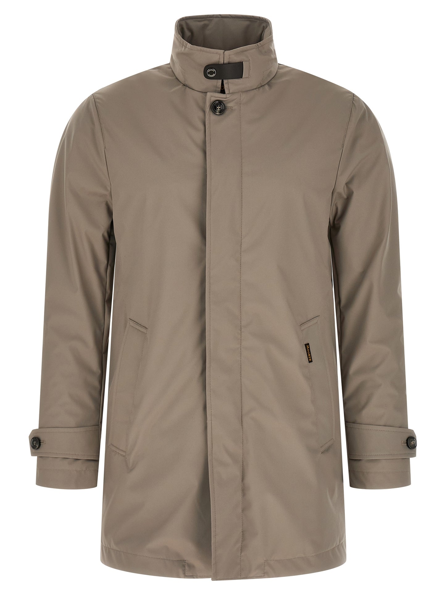 Hooded Windbreaker Jacket by MooRER for men in polyester & polyurethane gray showcases a urban chic silhouette, detailed with a urban chic hooded neckline and functional hooded & windproof for a polished finish.