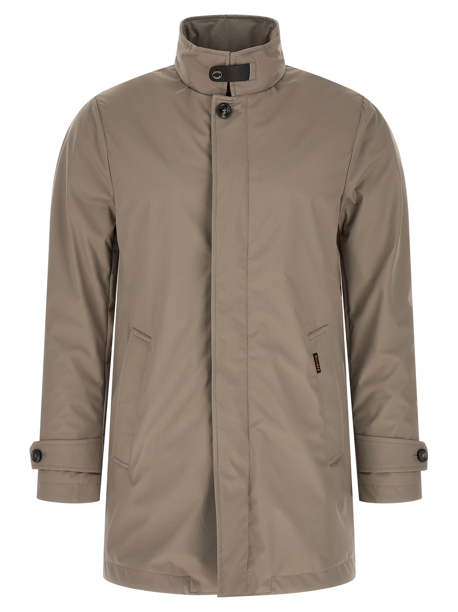 Hooded Windbreaker Jacket by MooRER for men in polyester & polyurethane gray showcases a urban chic silhouette, detailed with a urban chic hooded neckline and functional hooded & windproof for a polished finish.