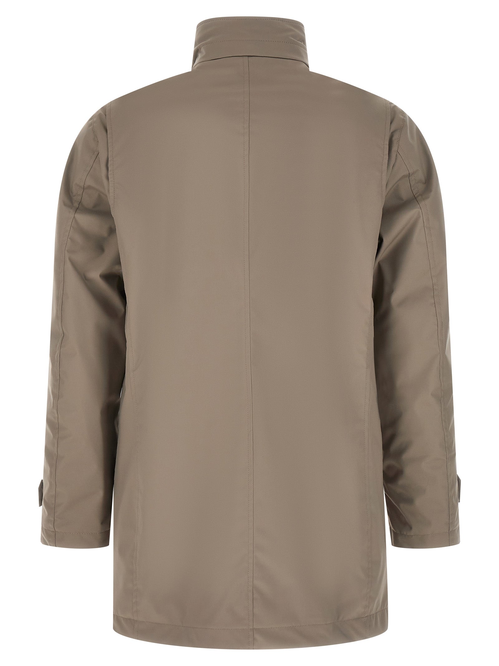 Hooded Windbreaker Jacket by MooRER for men in polyester & polyurethane gray showcases a modern silhouette, integrating hooded & windproof and a modern hooded neckline for a sophisticated finish.