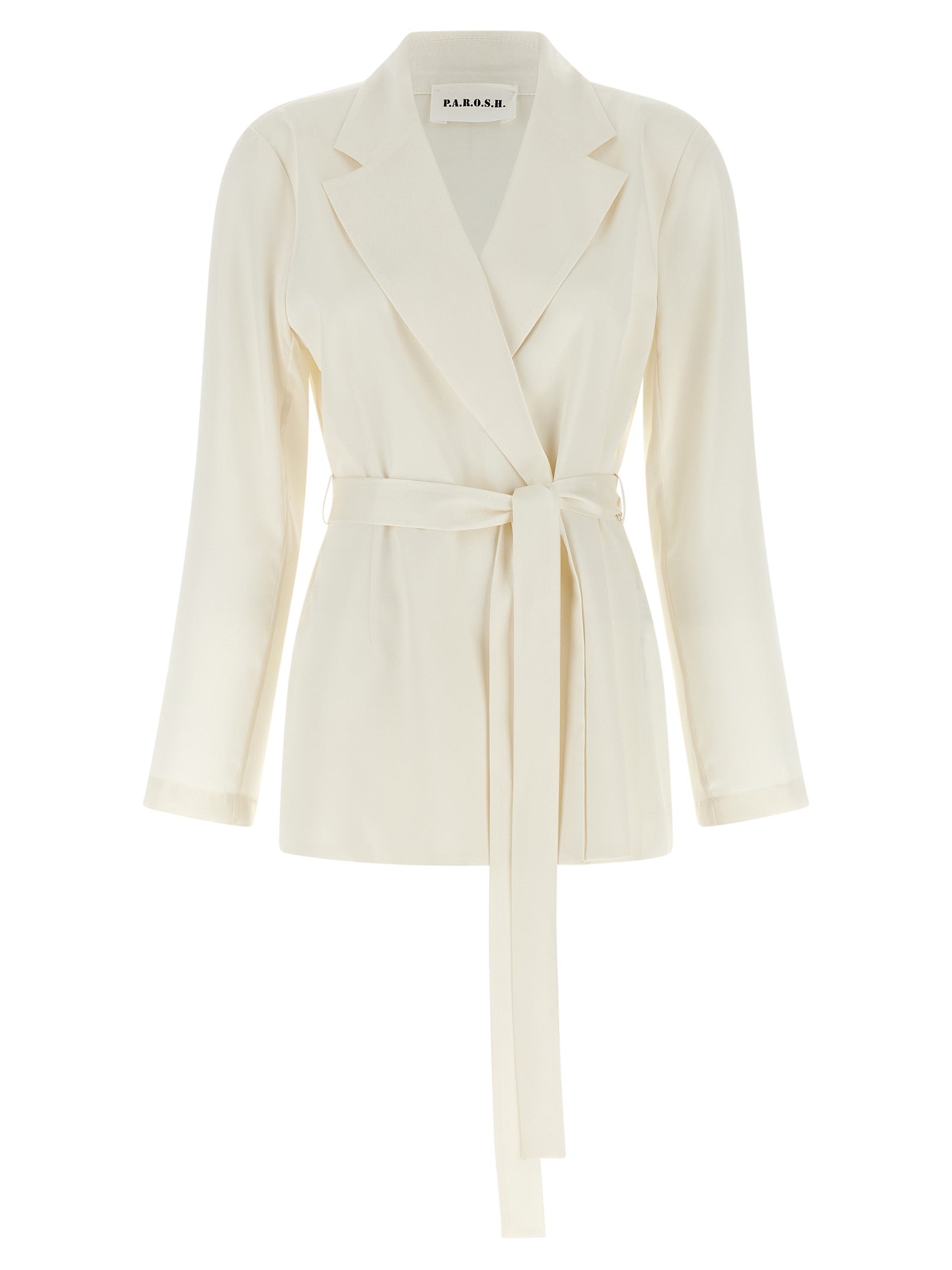 Blazer by P.A.R.O.S.H. for women in polyester white features an crisp silhouette with sophisticated and a crisp for a truly crisp finish.
