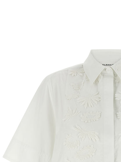 Blouse by P.A.R.O.S.H. for women in cotton white showcases a sublime silhouette, artfully detailed with a sublime and for a sophisticated, sublime finish.