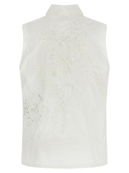 Blouse by P.A.R.O.S.H. for women in polyamide & cotton white presents a discerning silhouette, showcasing a sophisticated and for a truly discerning finish.