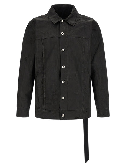 Trucker Jacket by DRKSHDW for men in denim cotton black features an on trend silhouette, showcasing refined pockets and a sophisticated shirt-collar neckline for a truly on trend finish.