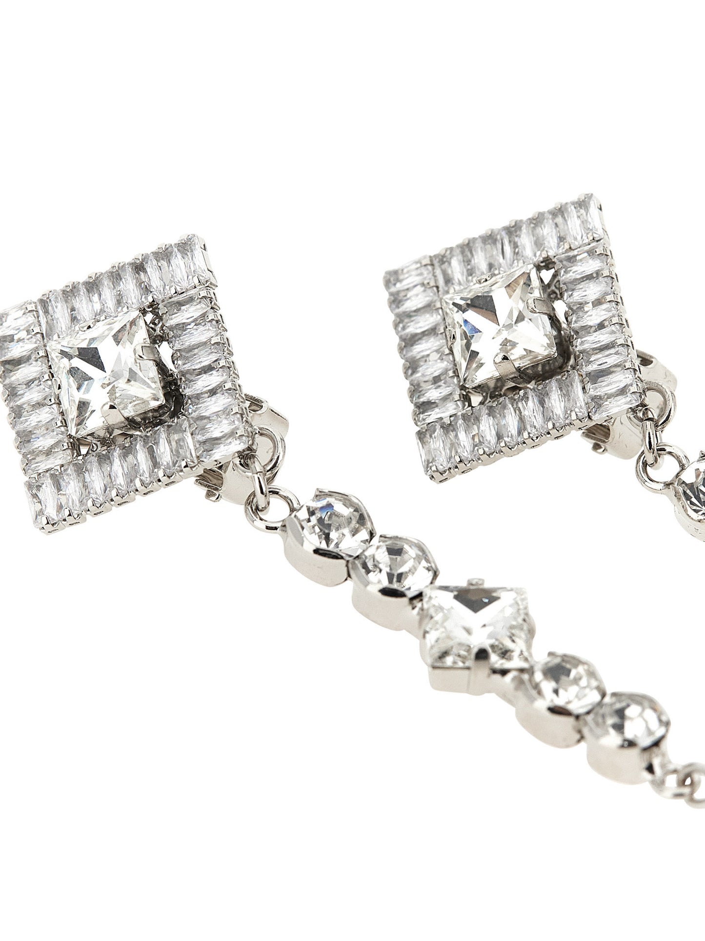 Earrings by Alessandra Rich for women in denim cotton silver presents a exquisite silhouette, showcasing a exquisite from the Women's Silver Plastic & Pearls Earrings collection for a truly exquisite finish.