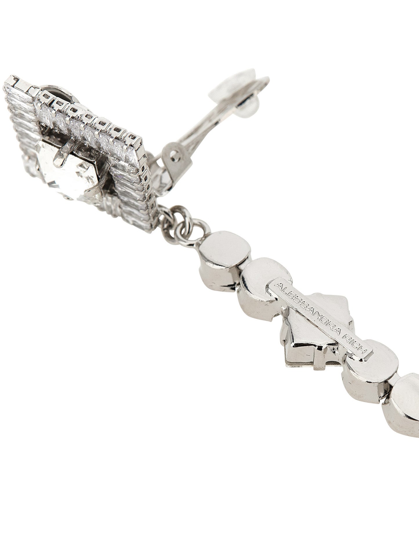 Earrings by Alessandra Rich for women in denim cotton silver showcases a artisanal silhouette, artfully capturing the essence of Women's Silver Plastic & Pearls Earrings with its exquisite .