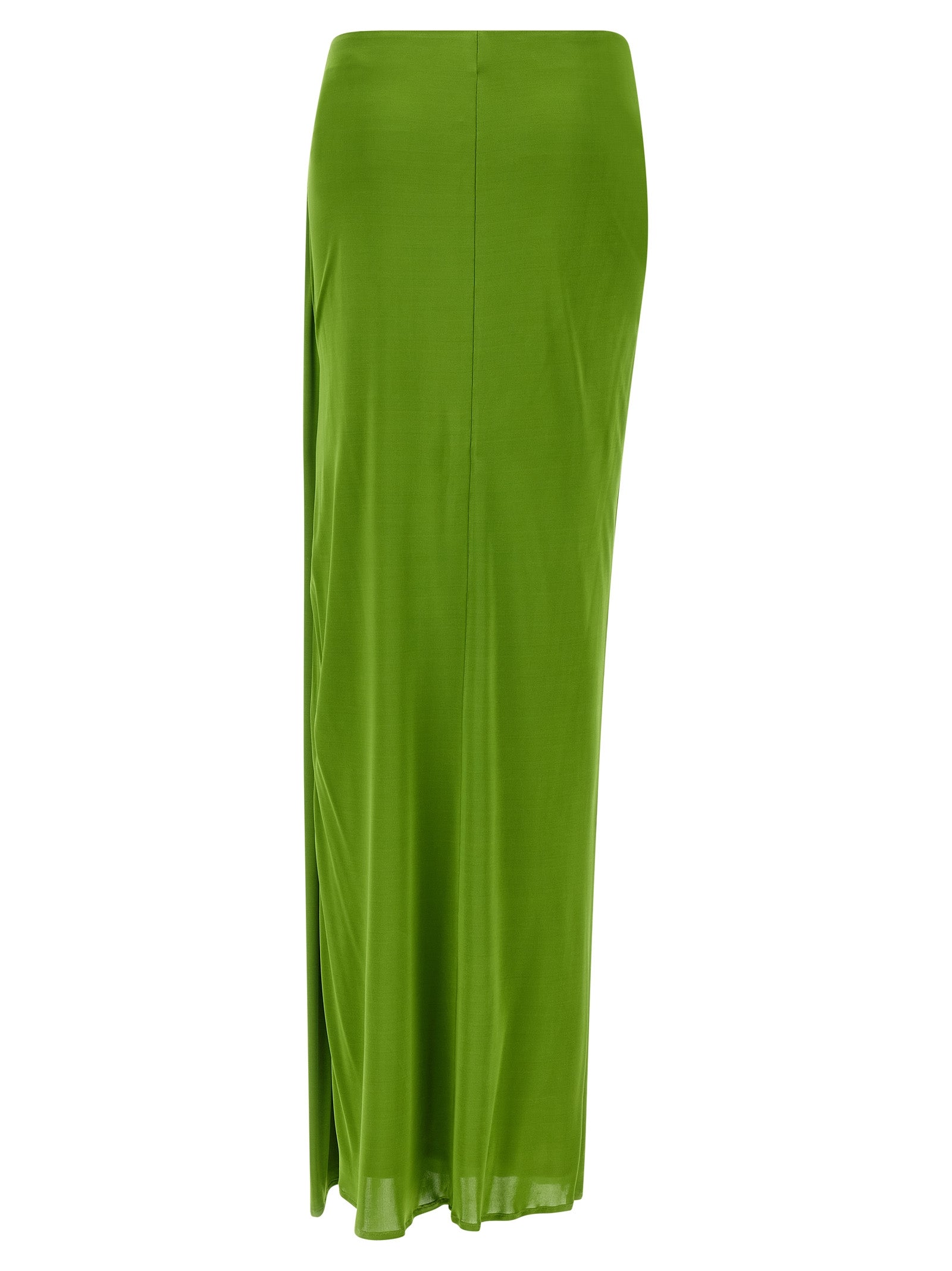 Skirt by Elisabetta Franchi for women in viscose bicolour & green features a contoured silhouette from the Women's Viscose Skirt collection, characterized by its contoured mini for a contoured finish.