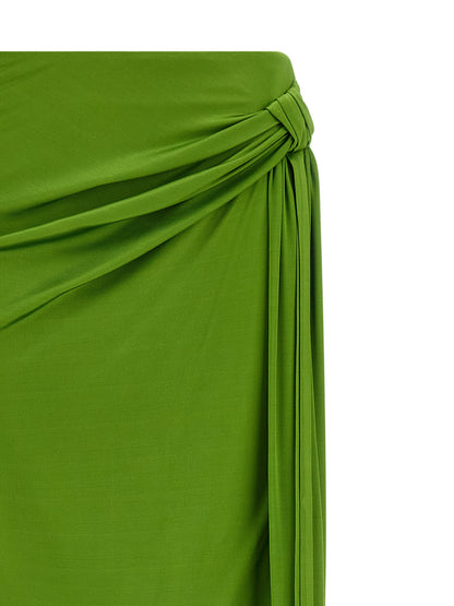 Skirt by Elisabetta Franchi for women in viscose bicolour & green showcases a dramatic silhouette, artfully capturing the essence of the Women's Viscose Skirt in a dramatic mini cut for a refined look.