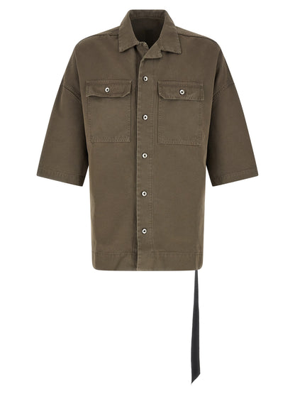 DRKSHDW Essence Men's Short-Sleeve Cotton Canvas Shirt - Gray