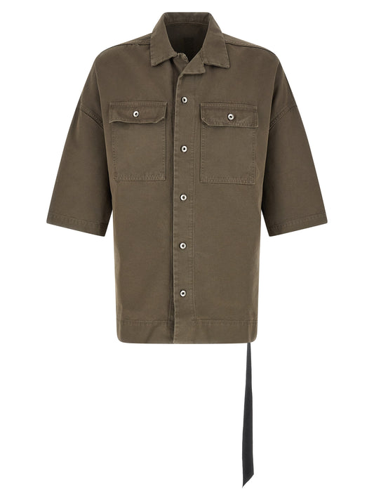 DRKSHDW Essence Men's Short-Sleeve Cotton Canvas Shirt - Gray