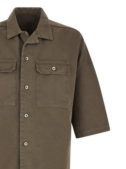 DRKSHDW Essence Men's Short-Sleeve Cotton Canvas Shirt - Gray