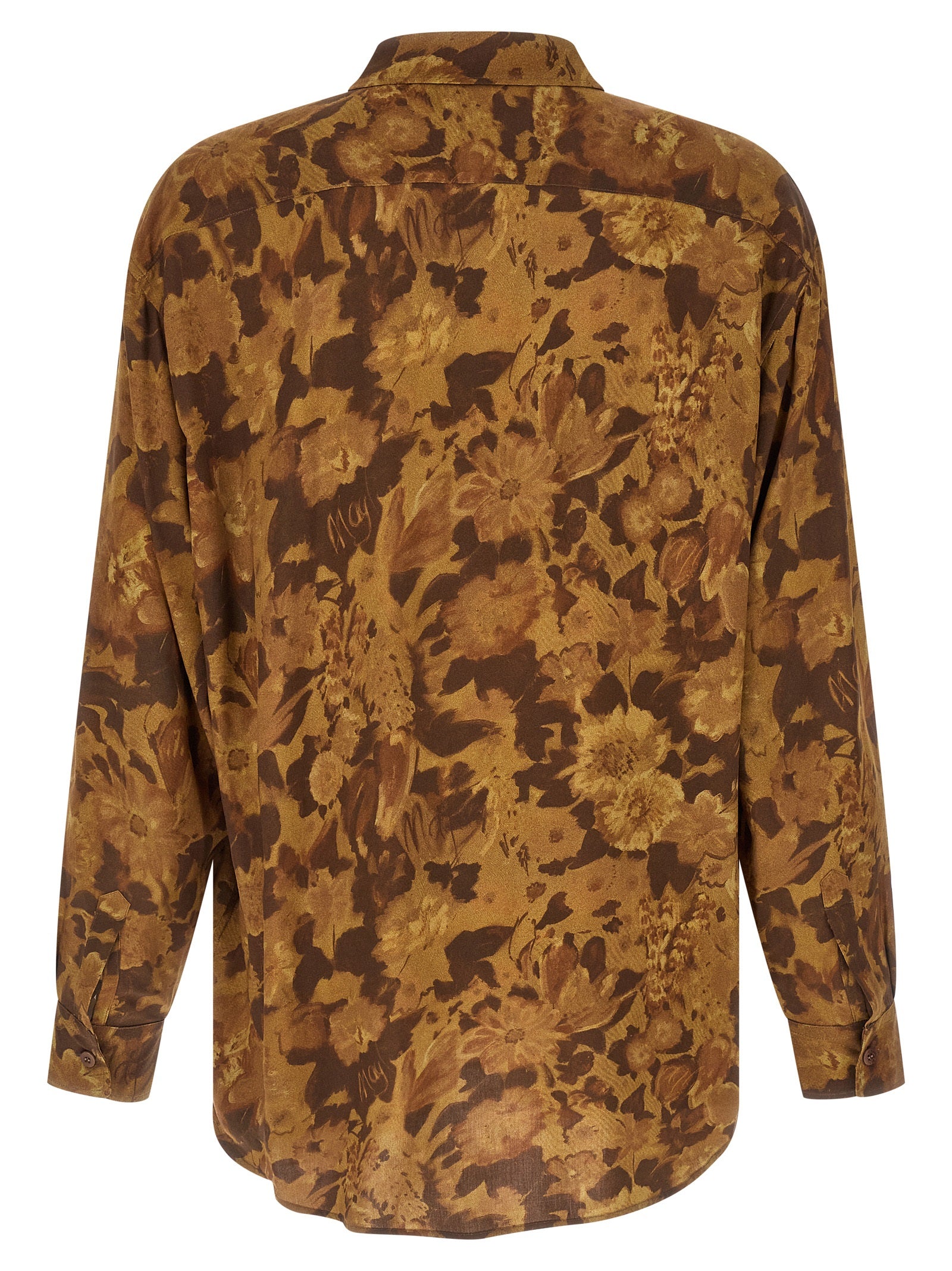 Shirt by Magliano for men in viscose brown & print features an polished silhouette, showcasing a sophisticated and detail for a truly polished finish.