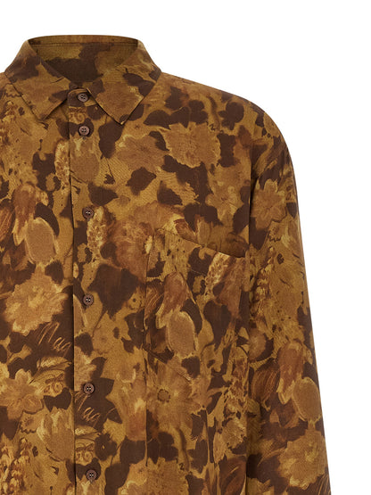 Shirt by Magliano for men in viscose brown & print presents a discerning silhouette, showcasing a sophisticated and for a truly discerning finish.