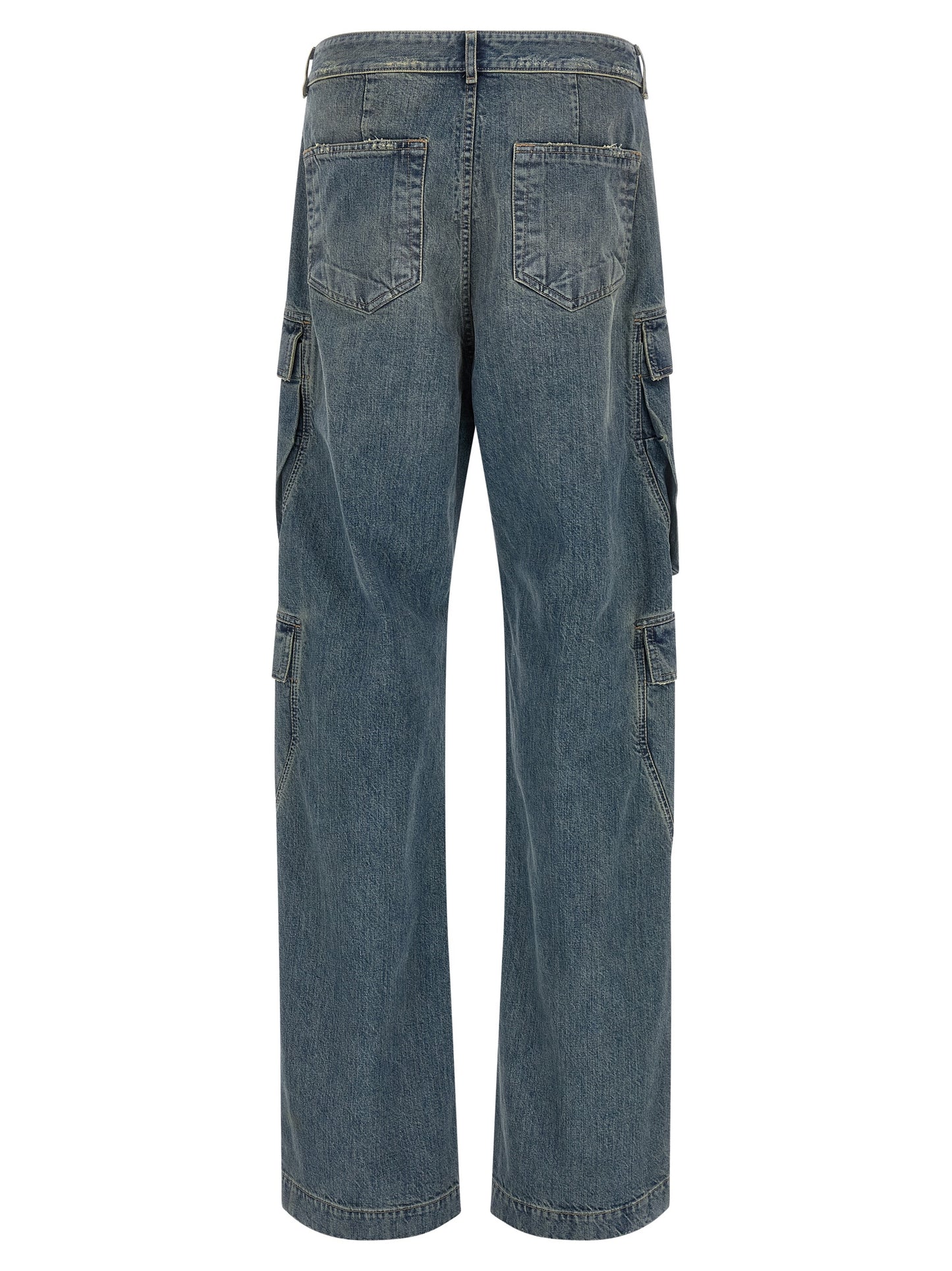 Cargo Pants by DRKSHDW for men in cotton blue features an smart casual straight-leg & wide and long, expertly tailored with a and smart casual utilitarian details for a sophisticated look.