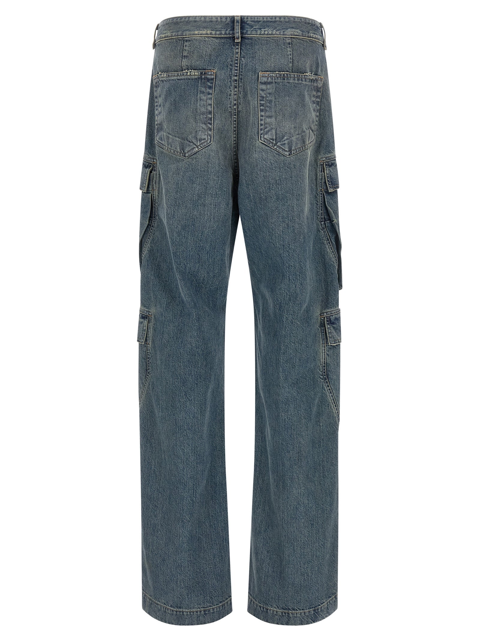Cargo Pants by DRKSHDW for men in cotton blue features an smart casual straight-leg & wide and long, expertly tailored with a and smart casual utilitarian details for a sophisticated look.