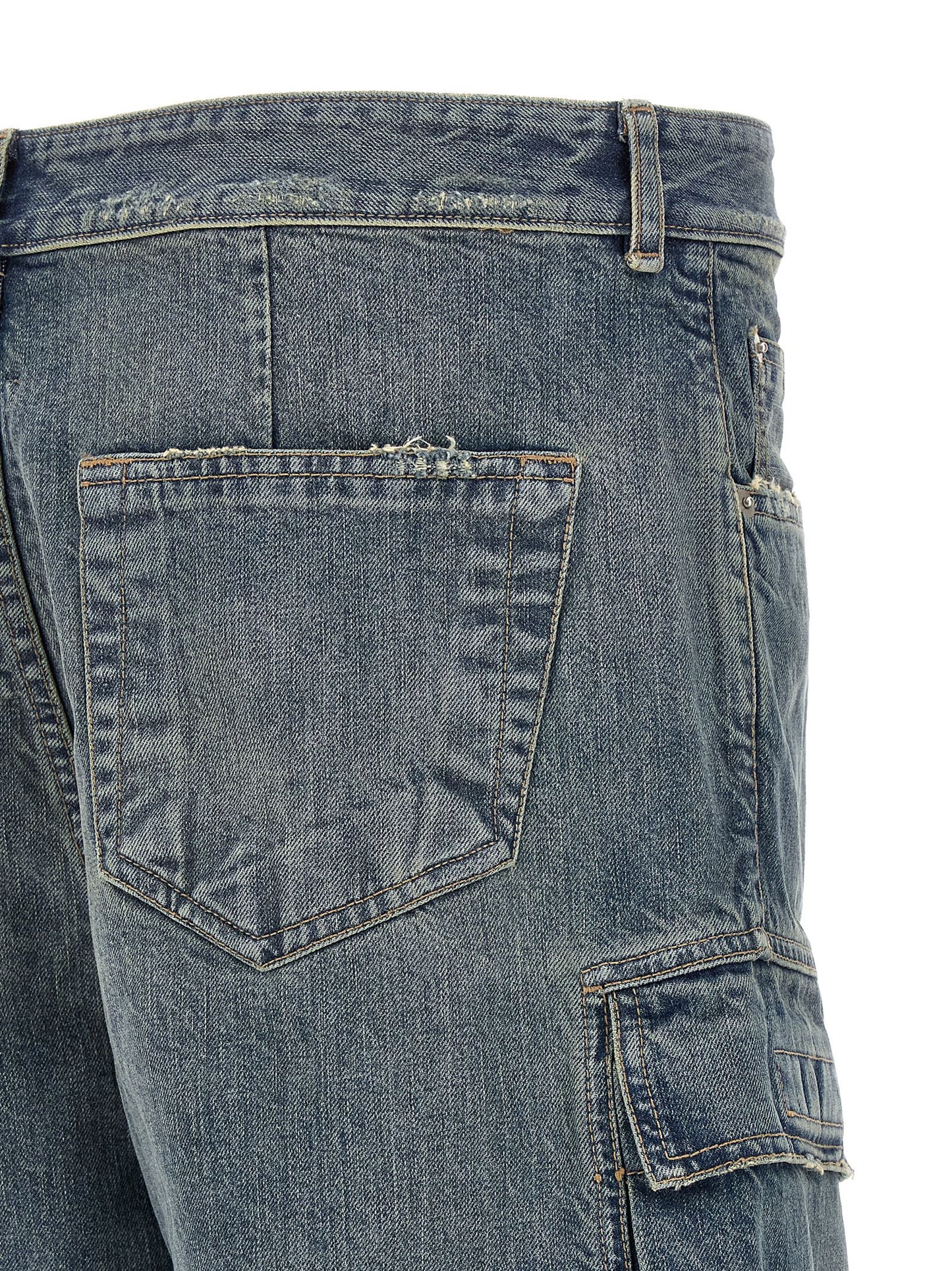 Cargo Pants by DRKSHDW for men in cotton blue features a sartorial silhouette, showcasing a sophisticated straight-leg & wide with a refined long and elegant .